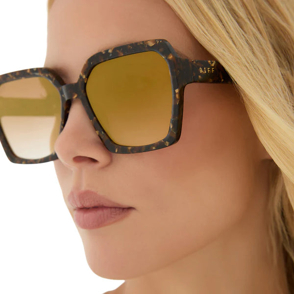 Sloane Sunglasses in Glitter Tortoise/Brown Gradient Polarized