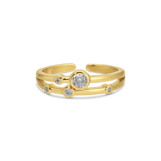 Double Row Multi-Round CZ Ring