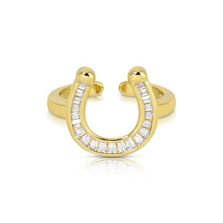 Baguette CZ Adjustable Horseshoe Ring