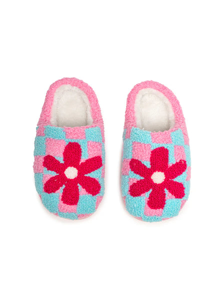 Retro Flowers Kids Slippers