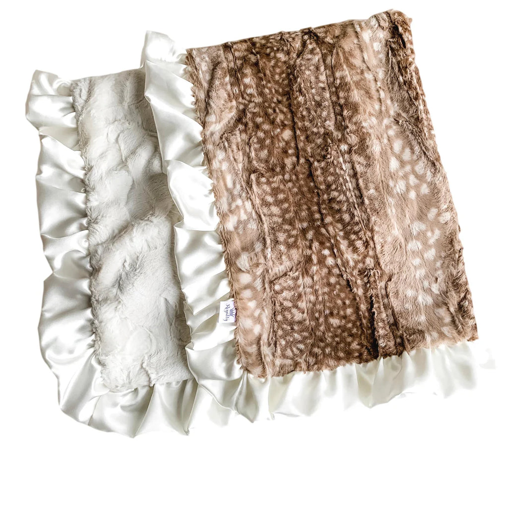 Fawn Ruffled Satin Blanket