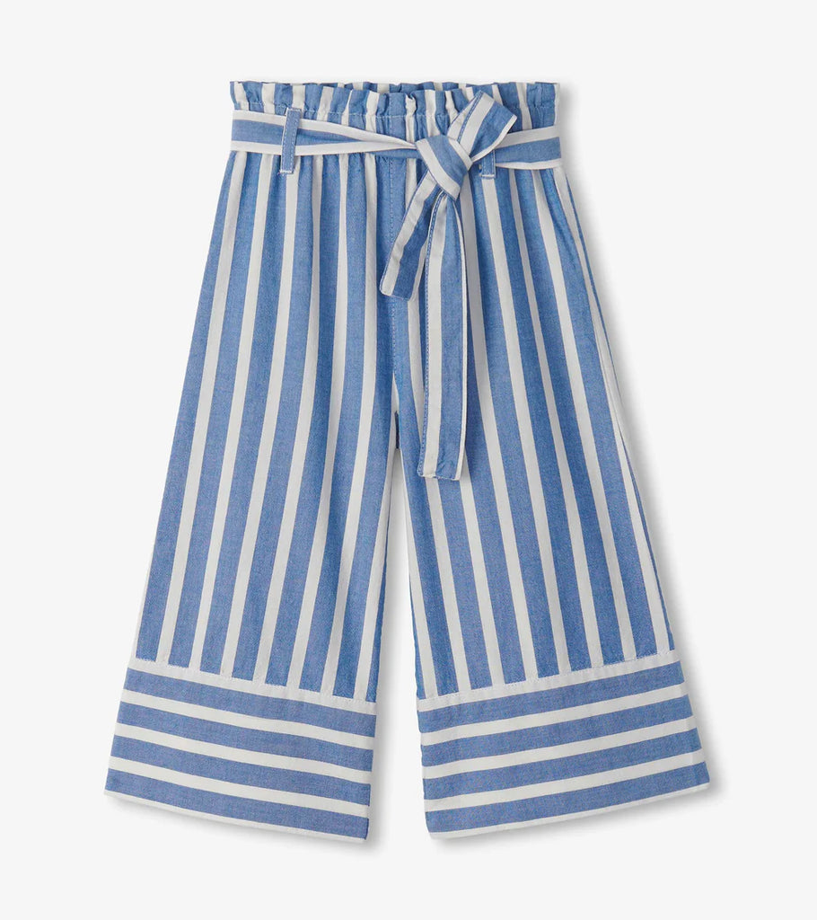 Powder Stripe Cropped Paperbag Pants