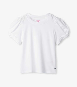 White Twisted Sleeve Tee