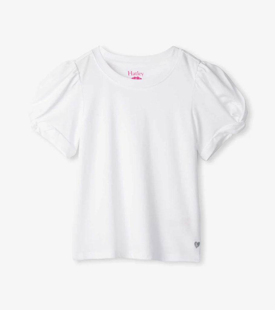 White Twisted Sleeve Tee