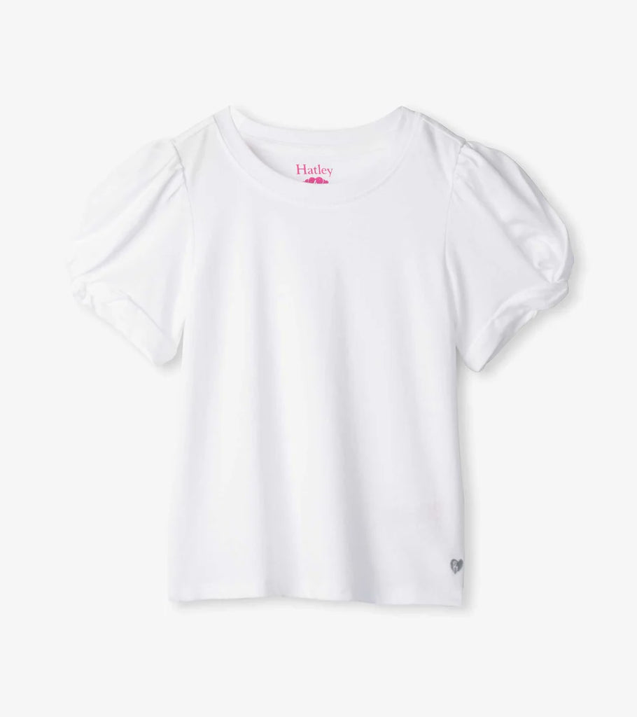 White Twisted Sleeve Tee Shirt