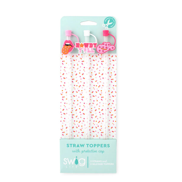 Howdy Y'all Straw Topper Set