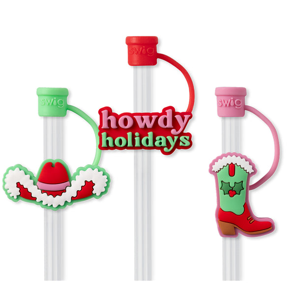 Howdy Holidays Straw Topper Set