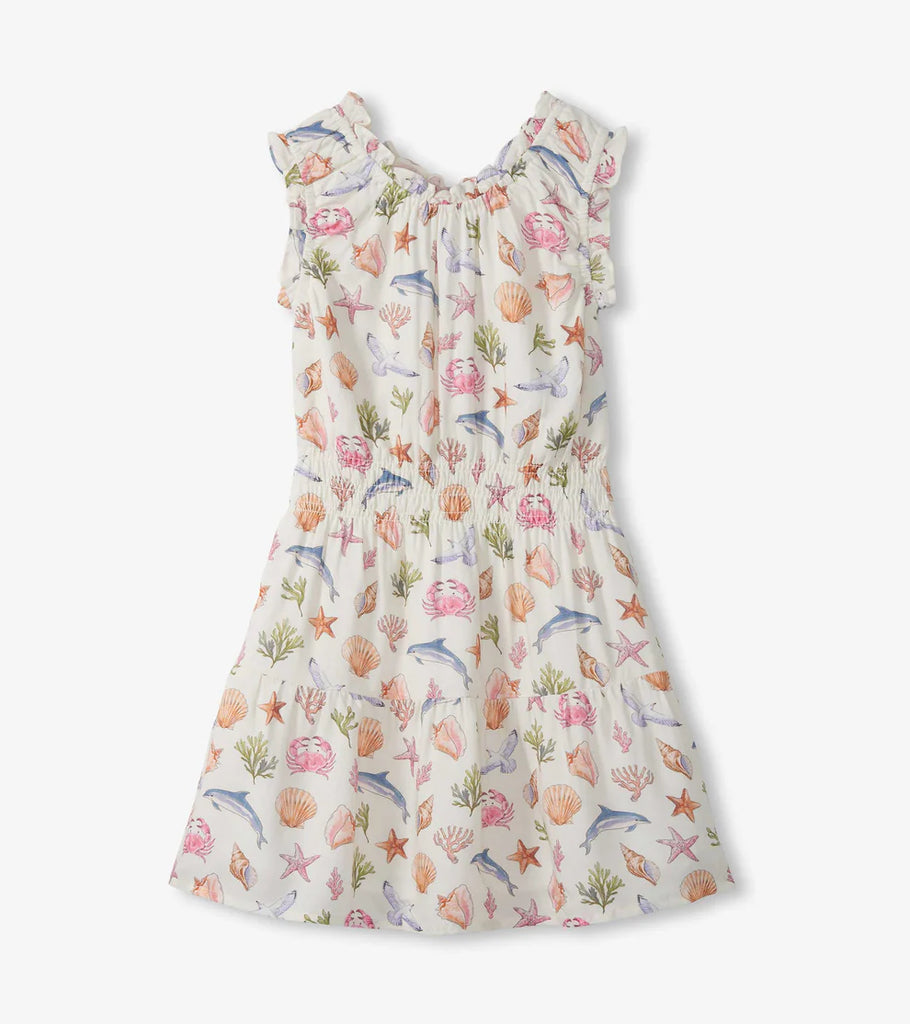 Vintage Sea Life Gathered Dress