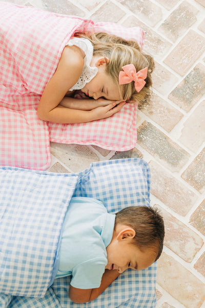 Blue Gingham Nap Mat