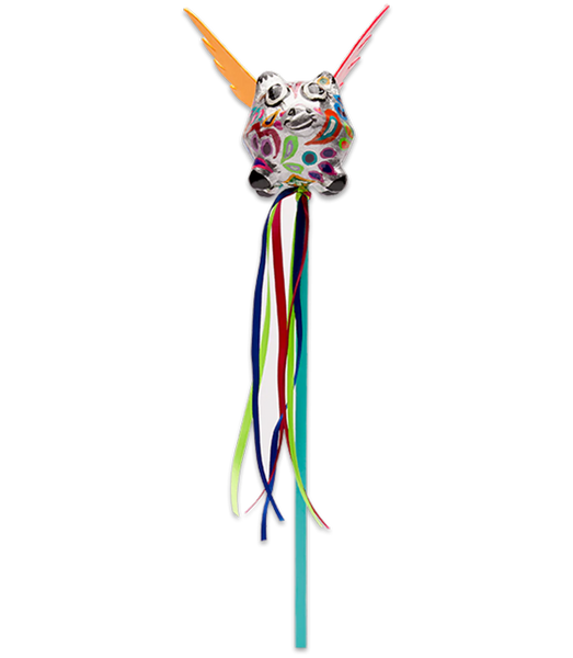 Hand Painted Paper Mâché Silver Flying Pig Shaker