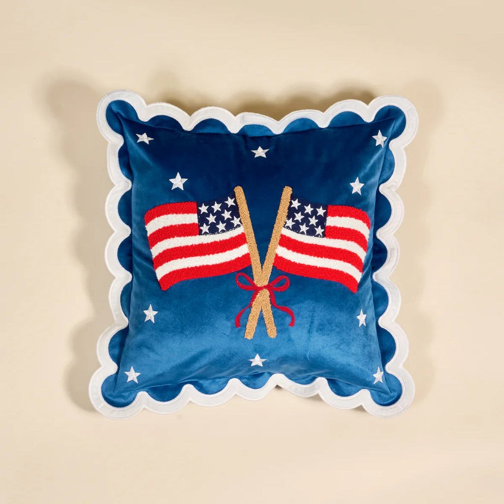 Scalloped American Flag Pillow