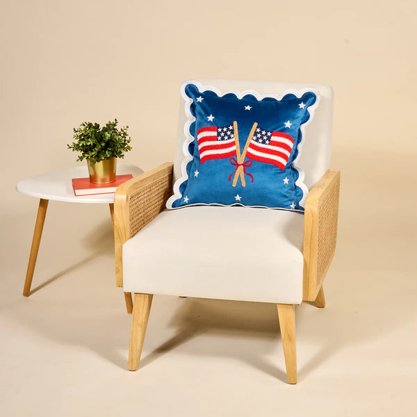 Scalloped American Flag Pillow