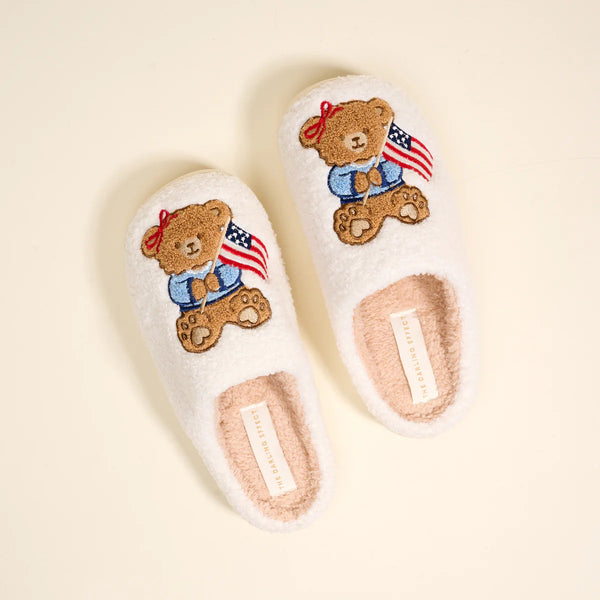 Star Spangled Bear Slippers