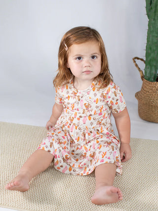 Saddle Up Cowgirl Print Short Sleeve Dress