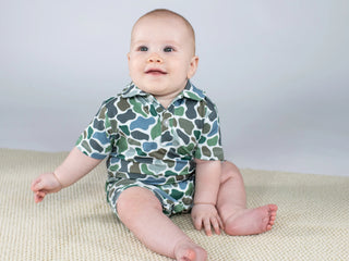 Camo Short Sleeve Polo Romper