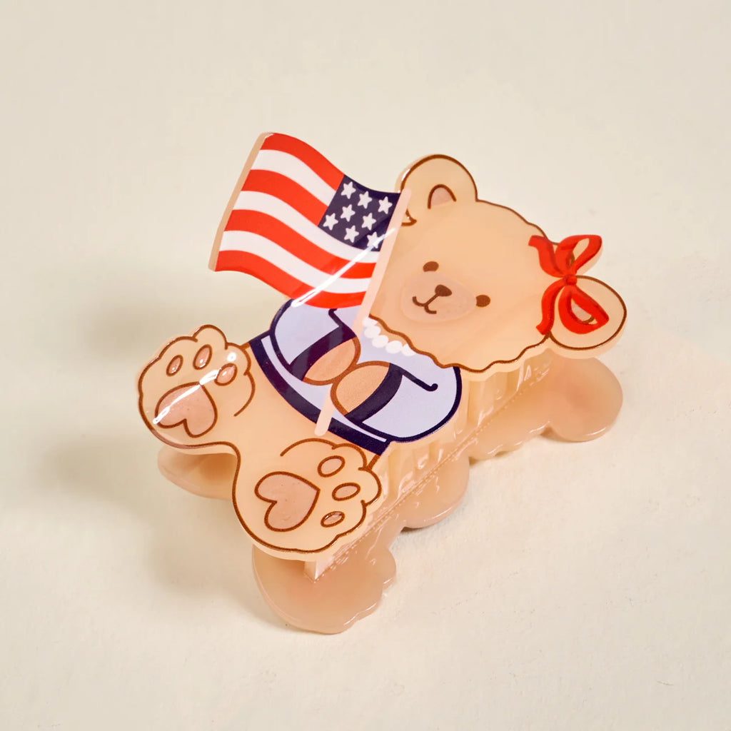 Star Spangled Bear Shape Up Claw Clip