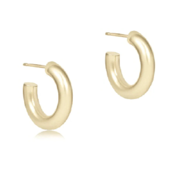 Round Gold 0.5" Post Hoop- 4mm smooth