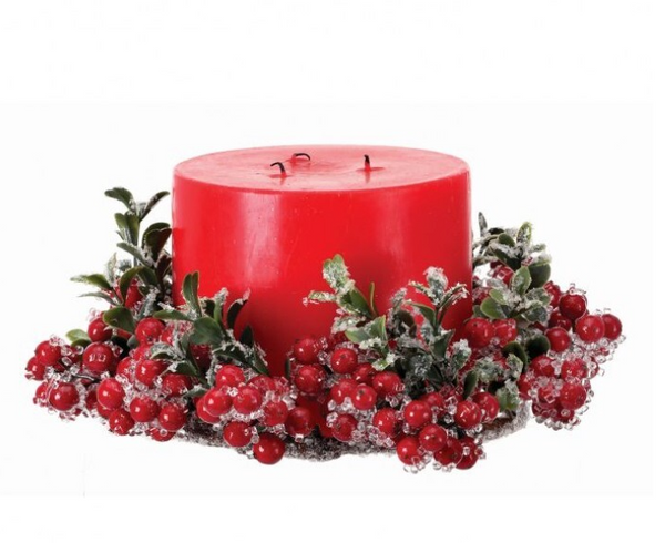 Iced Berry & Boxwood Wreath