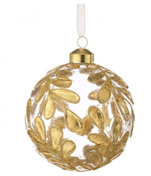 Gold Leaf Painted Glass Ornament