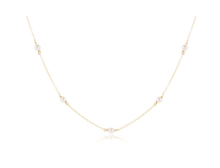 15" Choker Simplicity Chain Gold - Pearl 4mm