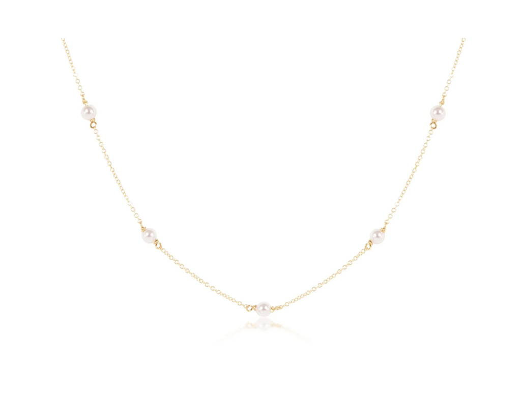 15" Choker Simplicity Chain Gold - Pearl 4mm
