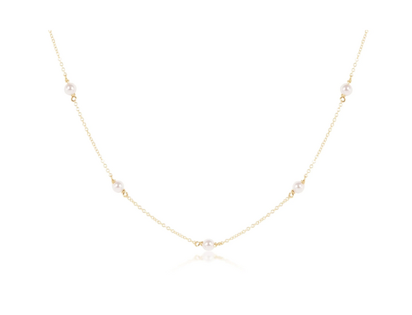 15" Choker Simplicity Chain Gold - Pearl 4mm
