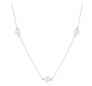 17" Choker Simplicity Chain Gold 6mm Pearl