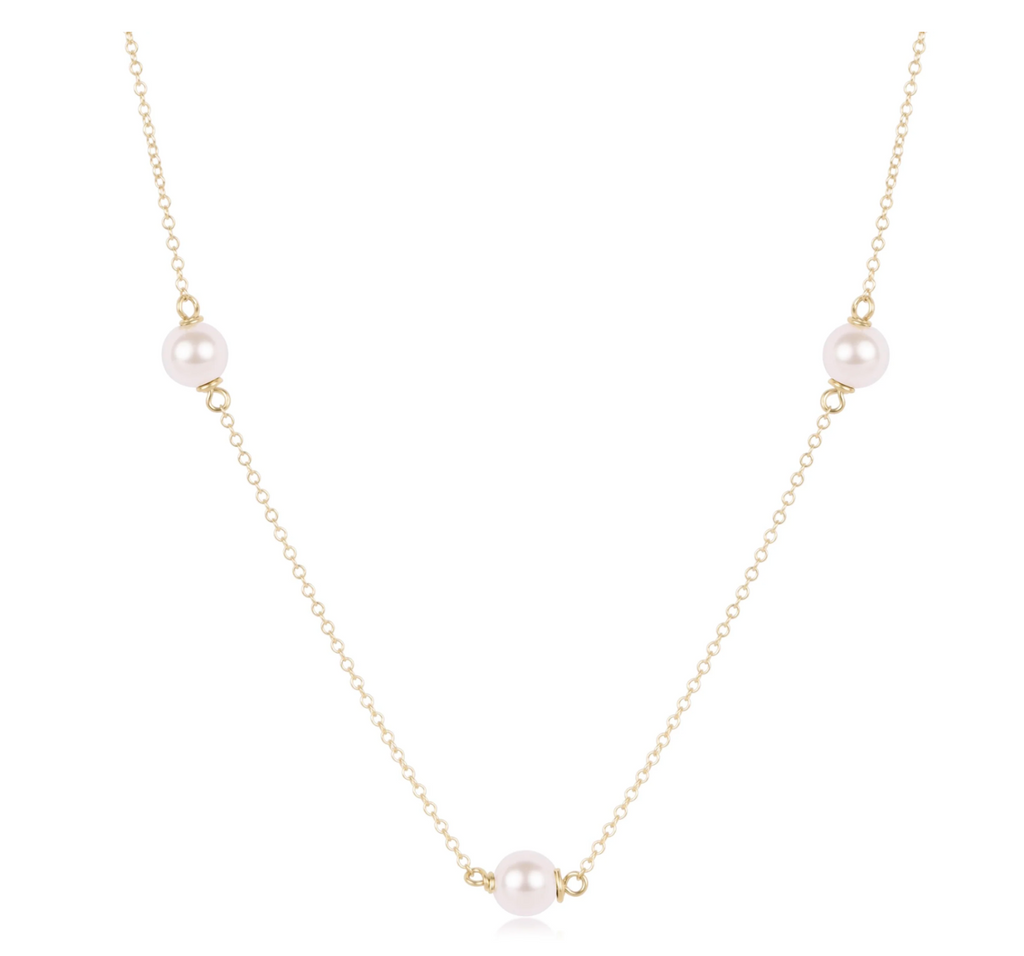 17" Choker Simplicity Chain Gold 6mm Pearl