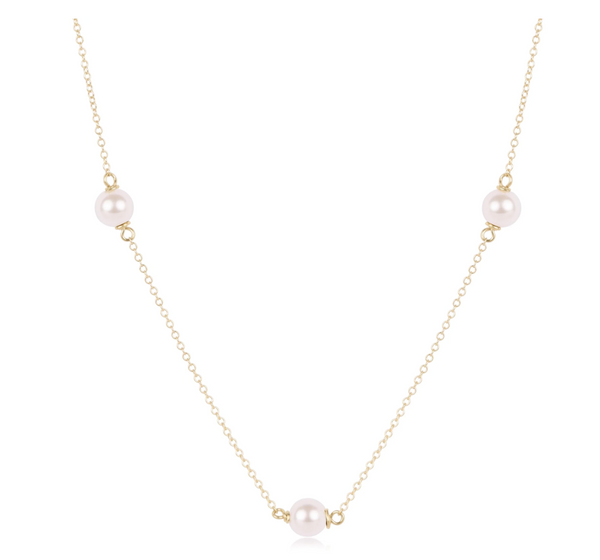 17" Choker Simplicity Chain Gold 6mm Pearl