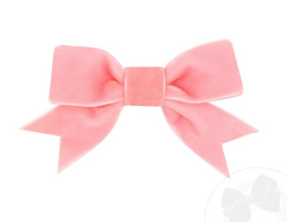 Blush Mini Velvet Bowtie Hairbow
