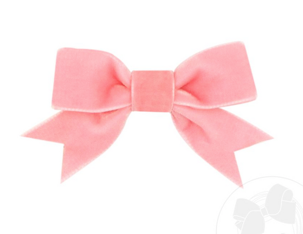 Blush Mini Velvet Bowtie Hairbow