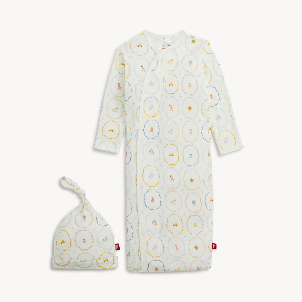 Nursery Magic Cream Modal Gown & Hat Set
