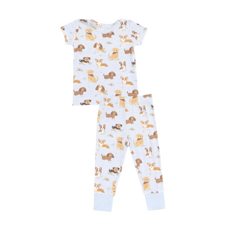 Bestie Dogs Blue Short Sleeve Loungewear Set