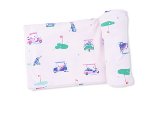 Golf Carts Pink Swaddle Blanket