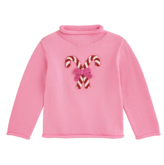 Pink Candycane Rollneck Sweater