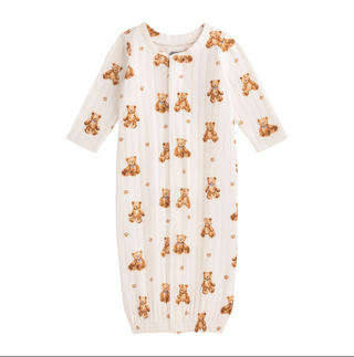 Pointelle Bear Print Gown