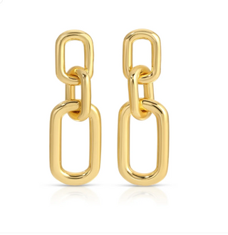 Triple Link Long Stud Earrings