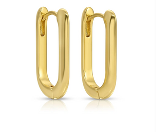 Oblong Huggie Earrings