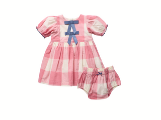 Baby Hermione Dress Set - Pink Check
