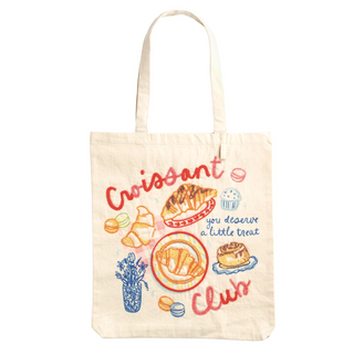 Croissant Club Café Beaded Tote