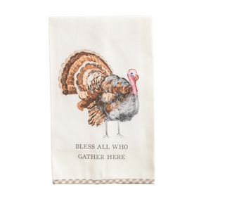 Bless All Who Gather Gingham Hem Towel