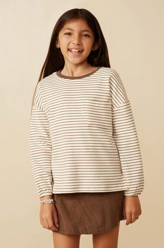 Soft Stripe Knit Long Sleeve Tee