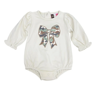 Camo Bow Bubble Romper