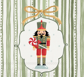 Frosty Nutcracker Green Cocktail Napkin