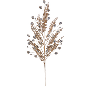 32" Gold Jeweled Fern Spray