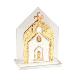 Gold Church On Gold Painted Acrylic Church