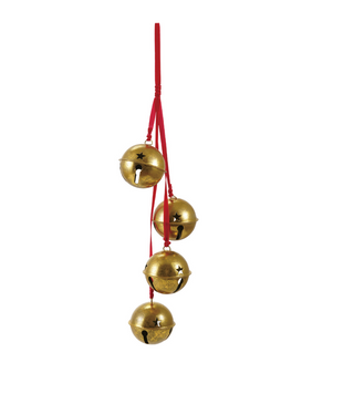 Hanging Metal Bells on Velvet Ribbon