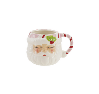 12 oz. Hand-Painted Ceramic Santa Mug