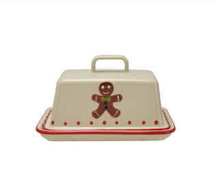 Gingerbread Man Butter Dish