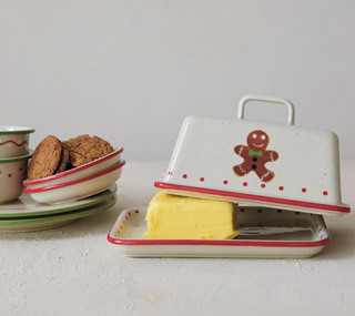 Gingerbread Man Butter Dish